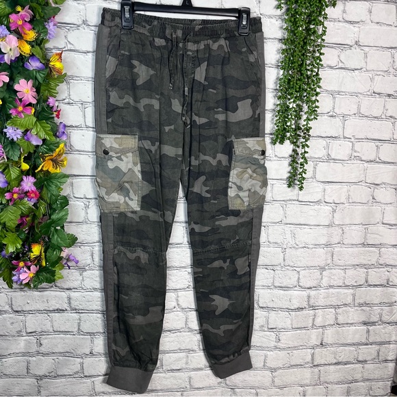 -Vintage Havana Chambray Camo Printed Jogger Pants Size Medium - Picture 3 of 14